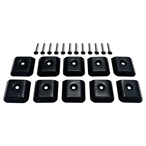 F.S.P FSP 10 Pack RV Camper Trailer Aluminum Extrusion Black Flat End Cap for Vinyl Trim Molding 1 with Screws Black - Image 1