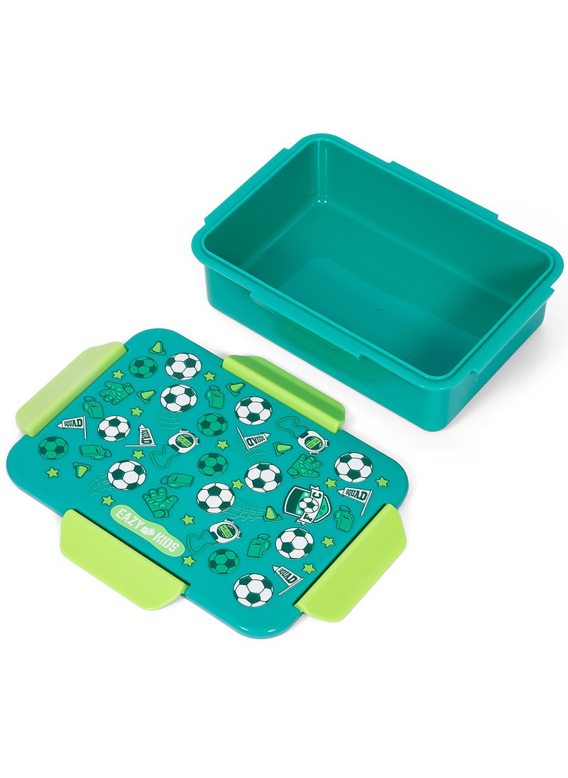 Eazy Kids 1, 2, 3, 4 Compartment Convertible Bento Lunch Box Soccer - Green 850Ml  - Image 5