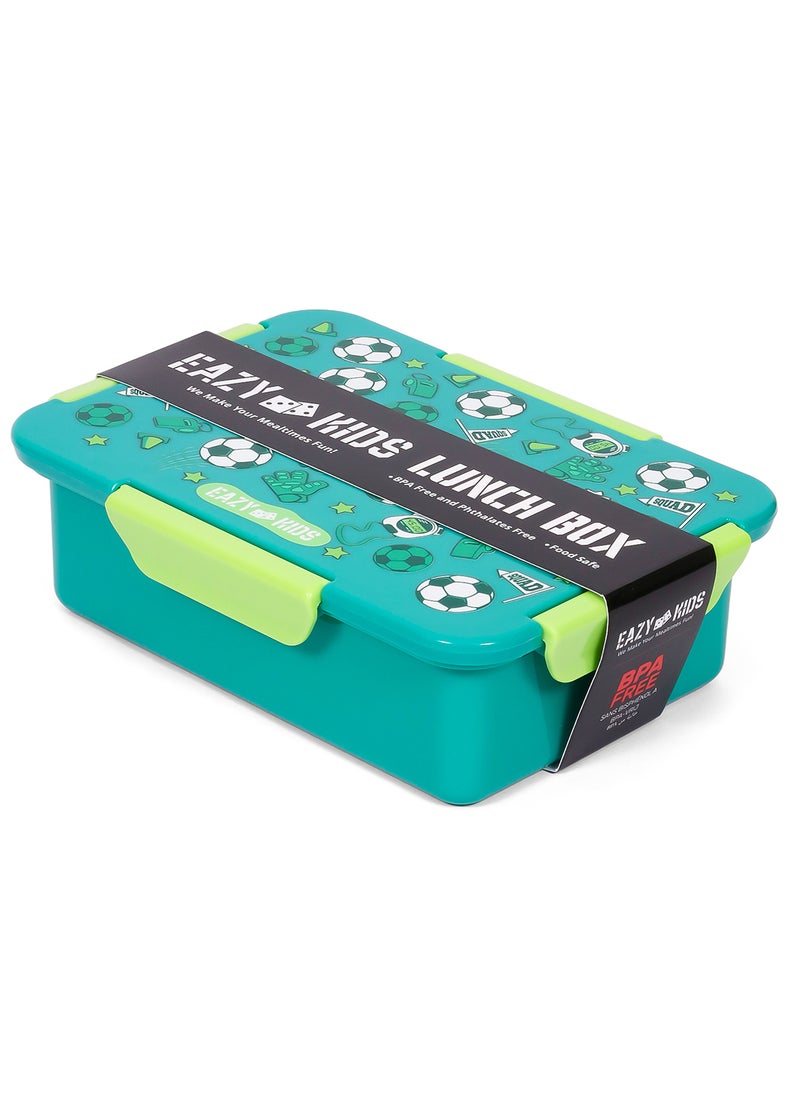Eazy Kids 1, 2, 3, 4 Compartment Convertible Bento Lunch Box Soccer - Green 850Ml  - Image 3
