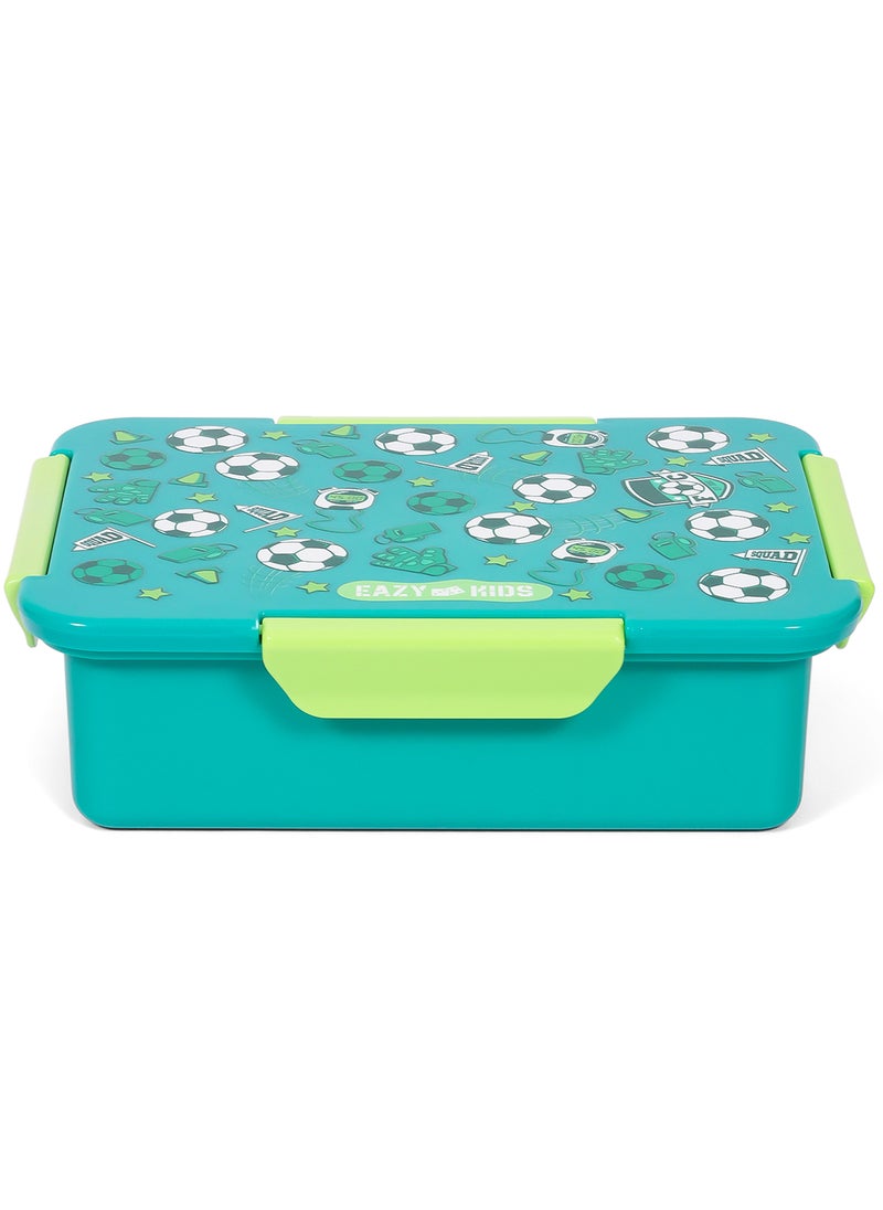 Eazy Kids 1, 2, 3, 4 Compartment Convertible Bento Lunch Box Soccer - Green 850Ml  - Image 4