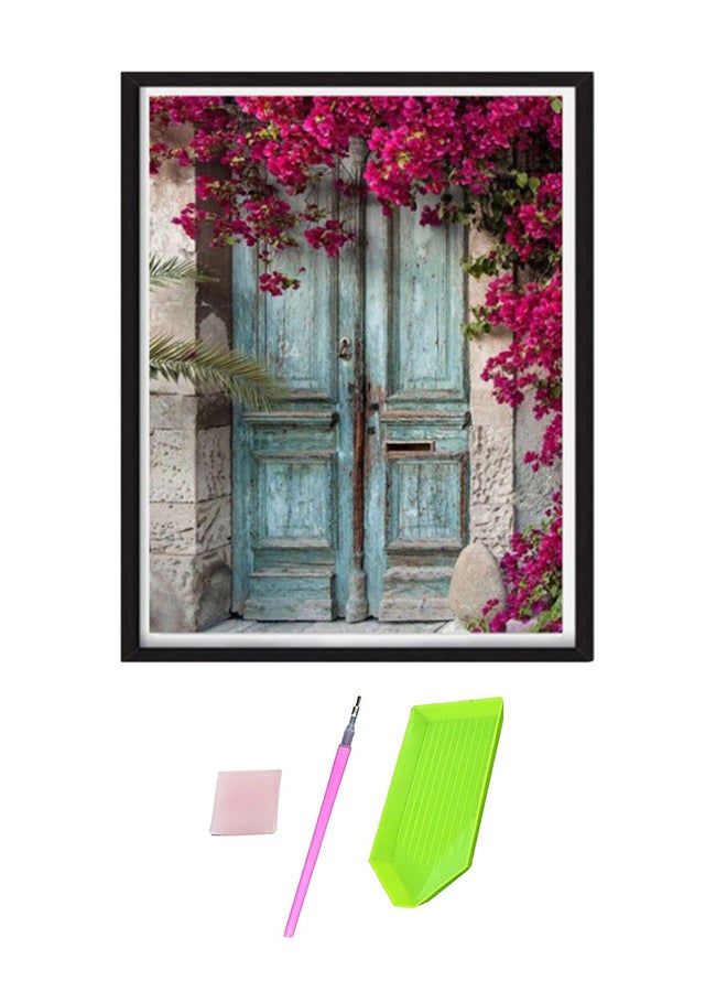 مجموعة ممتازة وكاملة الثقوب لتطريز اللوحات الفنية بالألماس، يمكنك صنعها بنفسك أزرق / رمادي/ زهري - Image 1