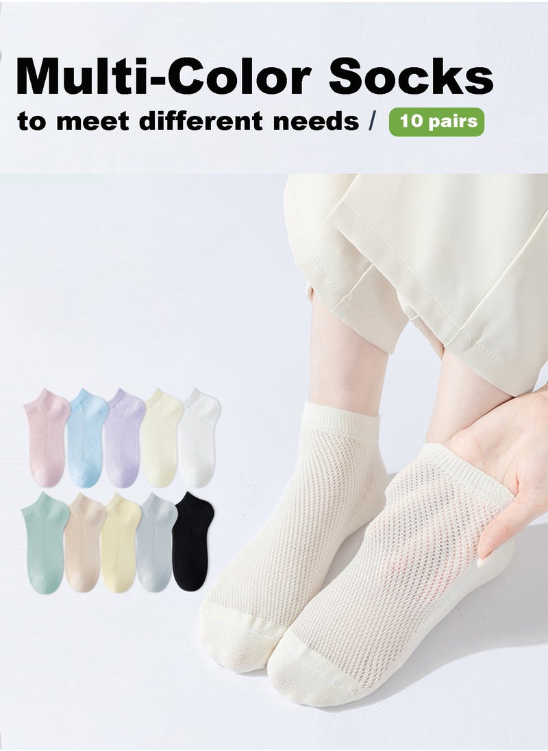 infino - Breathable Cotton Mesh Socks for Women - 10 Pairs, Light and Comfortable for Spring and Summer - Image 1
