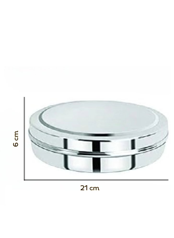 Ayda قالب كعكة بسبوسة من الفولاذ المقاوم للصدأ مع غطاء فضي 20.5 سم - Image 3