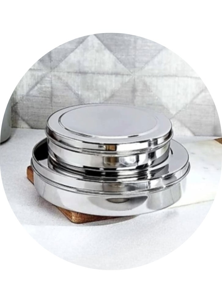 Ayda قالب كعكة بسبوسة من الفولاذ المقاوم للصدأ مع غطاء فضي 20.5 سم - Image 4