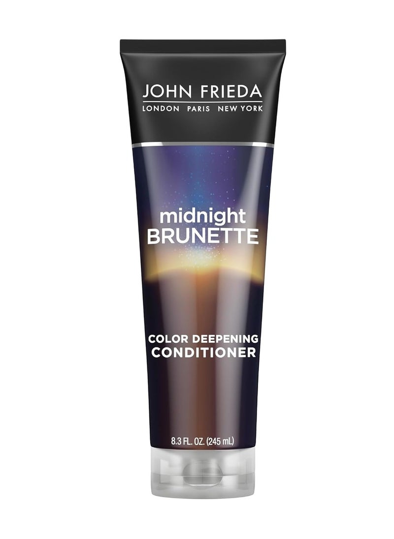 John Frieda - John Frieda Midnight Brunette Conditioner, Color Deepening Conditioner to Enhance and Refresh Brunette Tones, Infused with Cocoa and Primrose Oil to Nourish and Enhance Brunette Tones, 8.3 Oz - Image 1