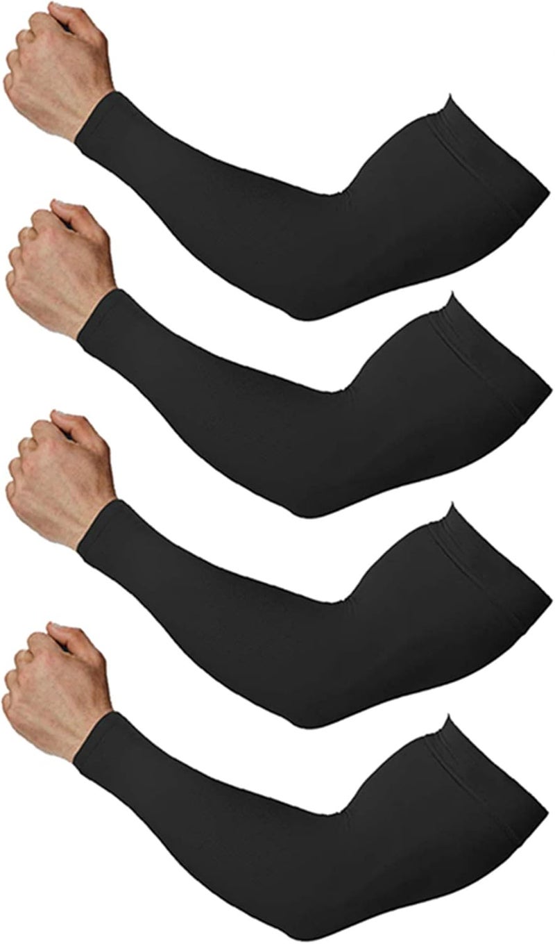 Feeke 4-Pairs Arm Sleeves for Men and Women - Tattoo Cover Up - Cooling Sports Sleeve for Basketball Golf Football - Image 1