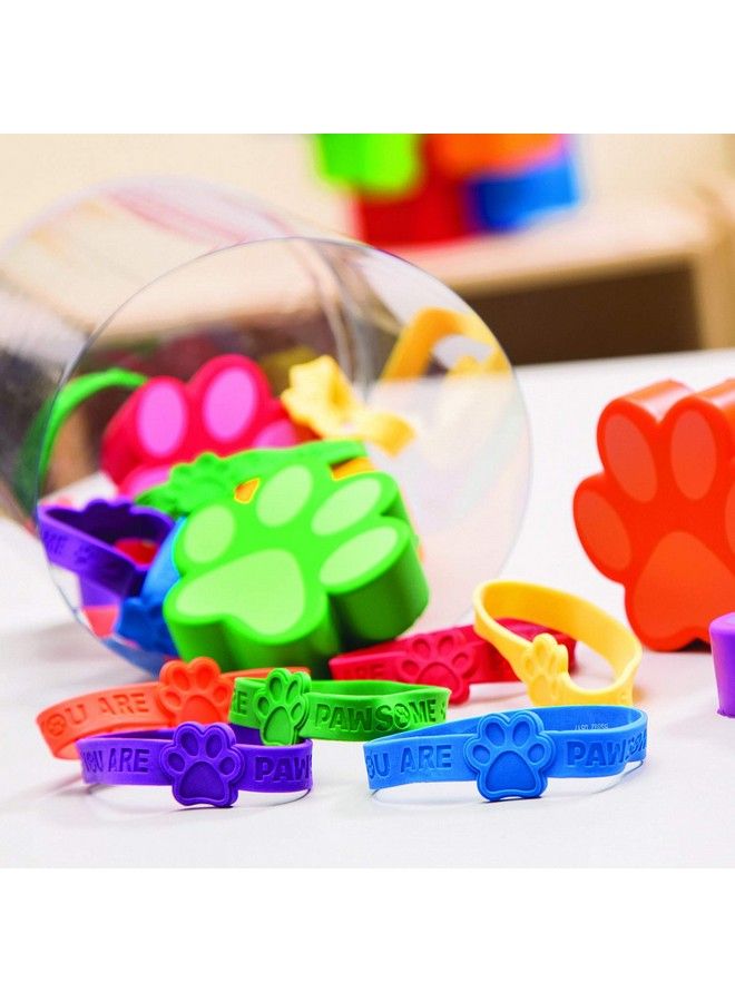 Fun Express Paw Print Rubber Bracelet 24 Pieces Educational And Learning Activities For Kids - Image 4