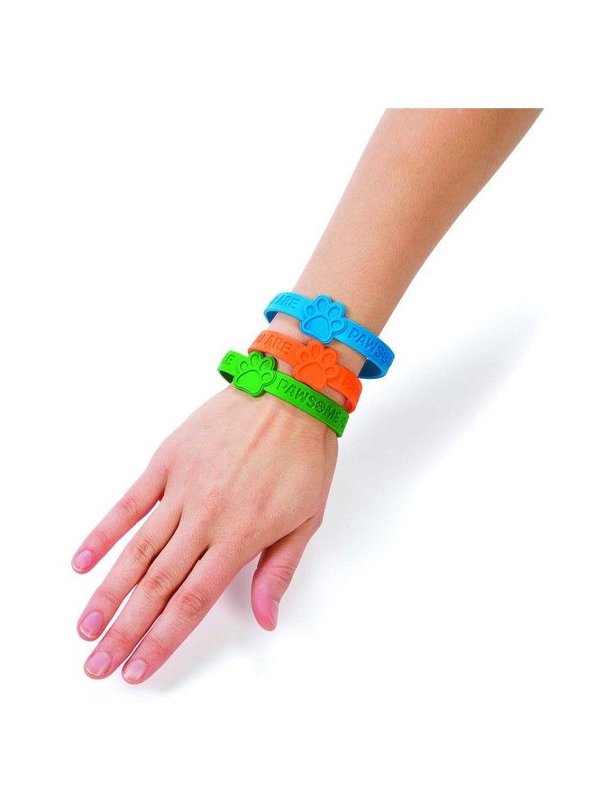 Fun Express Paw Print Rubber Bracelet 24 Pieces Educational And Learning Activities For Kids - Image 3