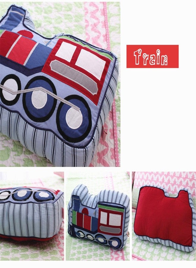ABREEZE Train Shaped Pillow Quilted Decorative Pillows for Boys Room Décor - Image 2
