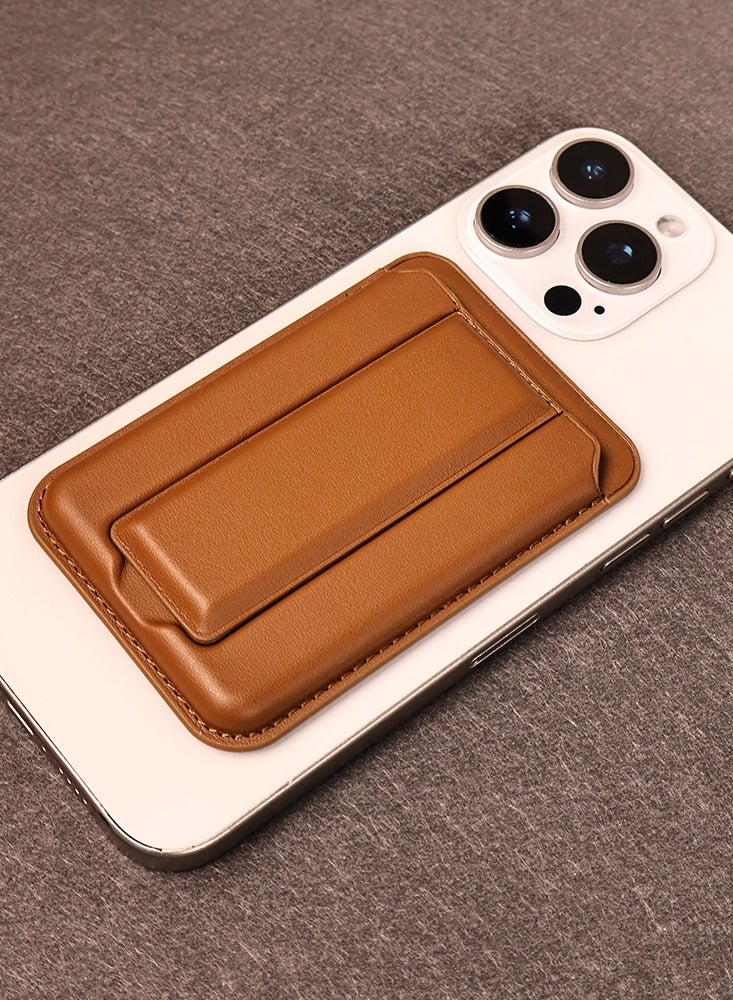 DC-ITECH Upgraded 2-in-1 for Magsafe Wallet Magnetic Wallet for iPhone Lightweight Magnetic Phone Wallet Stand with 2 Card Slots Leather Magnetic Card Holder for iPhone 16/15/14/13/12 Series Brown - Image 3