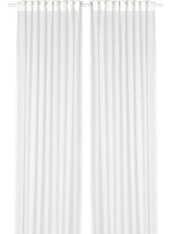 أيكيا Tulle Curtain-Background Curtain / 2 Wings, Meridyendukkan White Color 145X300 cm