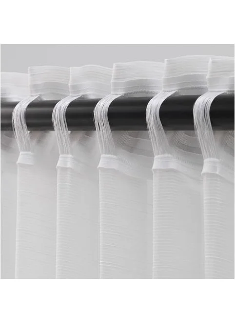 أيكيا Tulle Curtain-Background Curtain / 2 Wings, Meridyendukkan White Color 145X300 cm