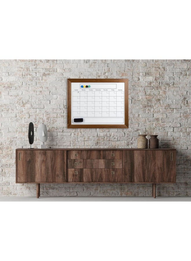 Better Office Products Se Whiteboard Calendar With Real Wooden Frame, Large 24" X 30" Size, Wall Mount, Includes 4 Assorted Color Markers, Eraser And 4 Magnets, By Better Office Products (Rustic Brown)  - Image 5