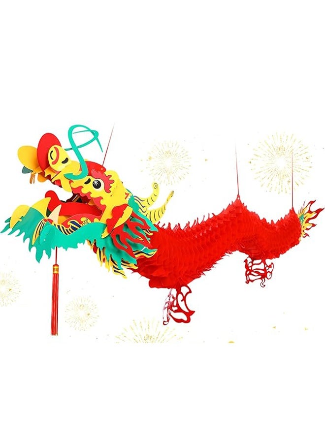 الزخرفة المعلقة لحديقة التنين الصينية الجديدة ثلاثية الأبعاد، زخرفة حفلة رأس السنة الجديدة -متر واحد - Image 1