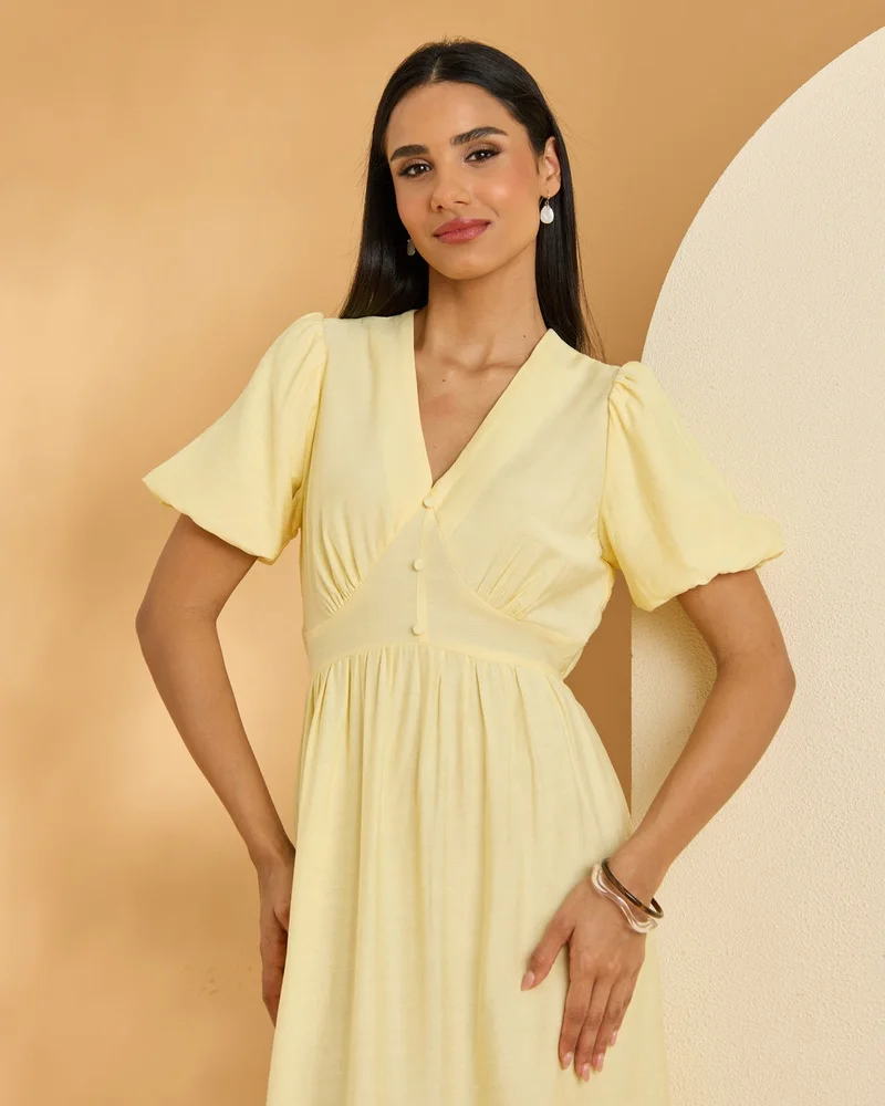 Redtag Women Yellow Casual Dress