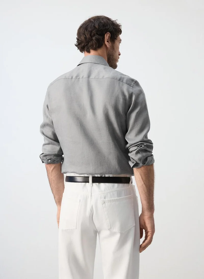 مانجو مان 100% Linen Slim-Fit Shirt