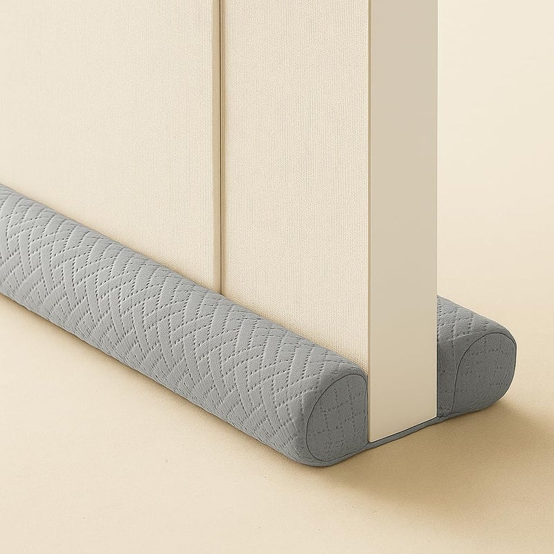 Ciieyuo Velvet Under Door Draft Stopper, Noise Blocker & Soundproof Door Seal, Blocks Cold Air, Light & Smoke, Easy Install Under Door Gap Filler, Door Sweep for Bottom 30"-36" Grey - Image 1