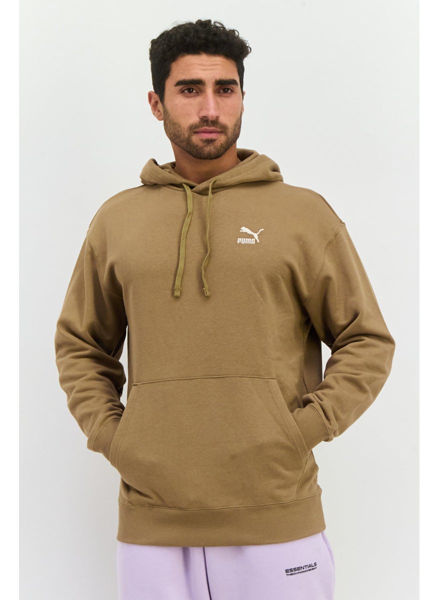 PUMA Men Sportswear Fit Long Sleeve Outdoor Hooded Sweatshirt, Tan  - Image 1