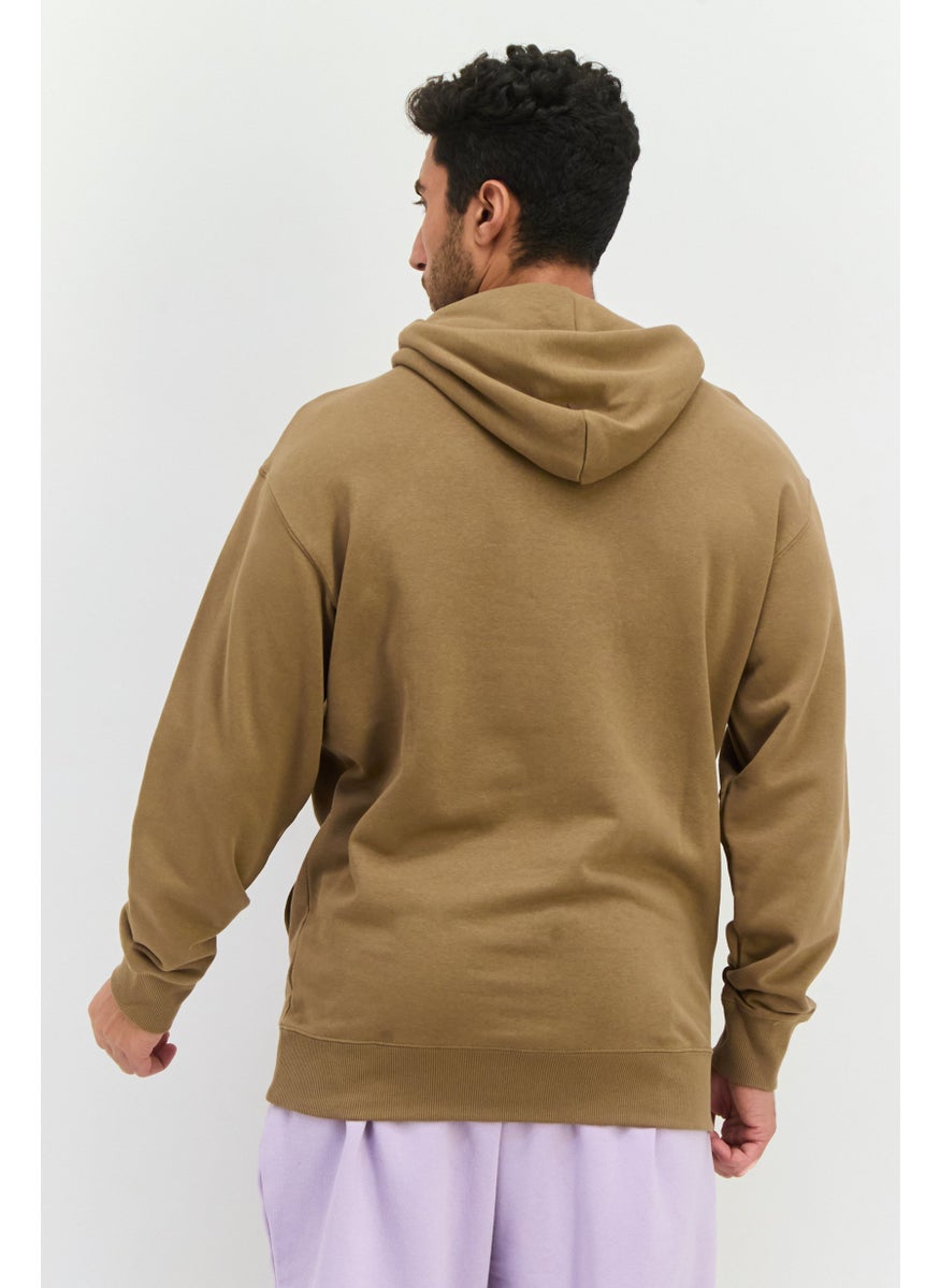 PUMA Men Sportswear Fit Long Sleeve Outdoor Hooded Sweatshirt, Tan  - Image 3