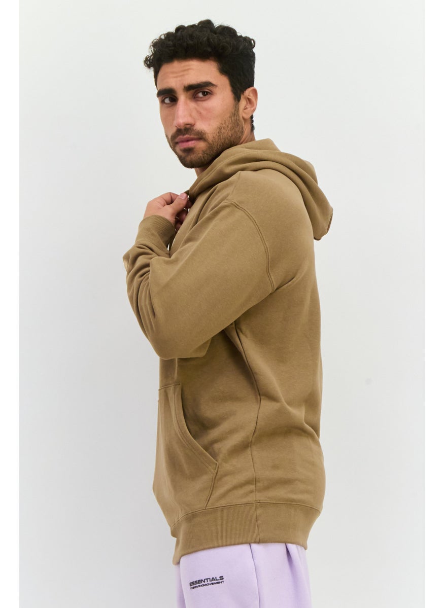 PUMA Men Sportswear Fit Long Sleeve Outdoor Hooded Sweatshirt, Tan  - Image 2