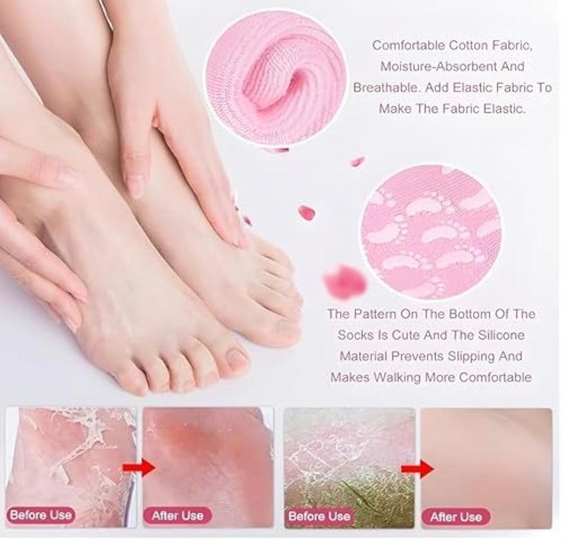 Silicone Foot Moisturizing Socks for Cracked Heel Treatment - Gel Socks for Dry Feet and Soften Heels Deep - Foot Spa Socks for Women and Men - Image 4