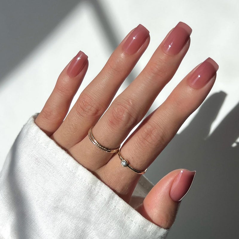 Glamnetic Balanced universal design Press On Nails - Dusty Pink | Medium Square Fake Nails, Sheer Mauve Neutral, Salon Quality | 15 Sizes - 30 Nail Kit Diverse operation compatible - Image 1