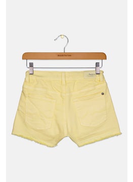 Pepe Jeans Kids Girl Plain Denim Shorts, Yellow  - Image 2