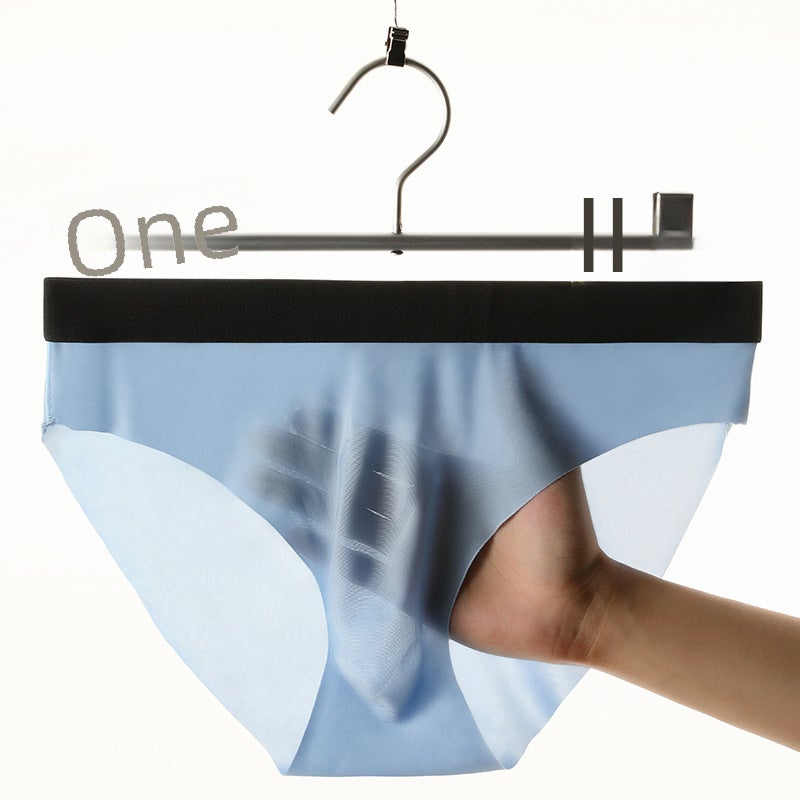 Mens Underwear Mens Ice Silk Traceless Breathable Ultra-thin Briefs Summer Ice Cool Soft and Comfortable Underpants for Boys Black  - Image 2