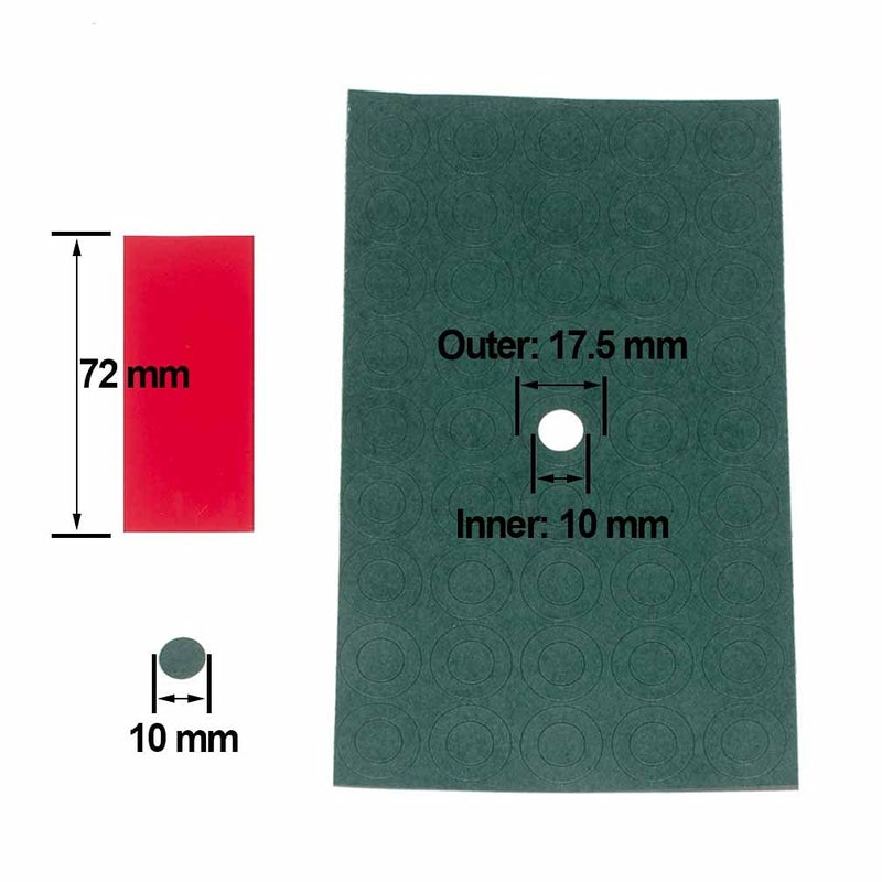RockDIG 360 PCS 18650 Battery Sleeves Flat PVC Wrap Heat Shrink Tubing Tube(and 360 PCS Self-Adhesive Insulator Ring Cyan) - Image 5