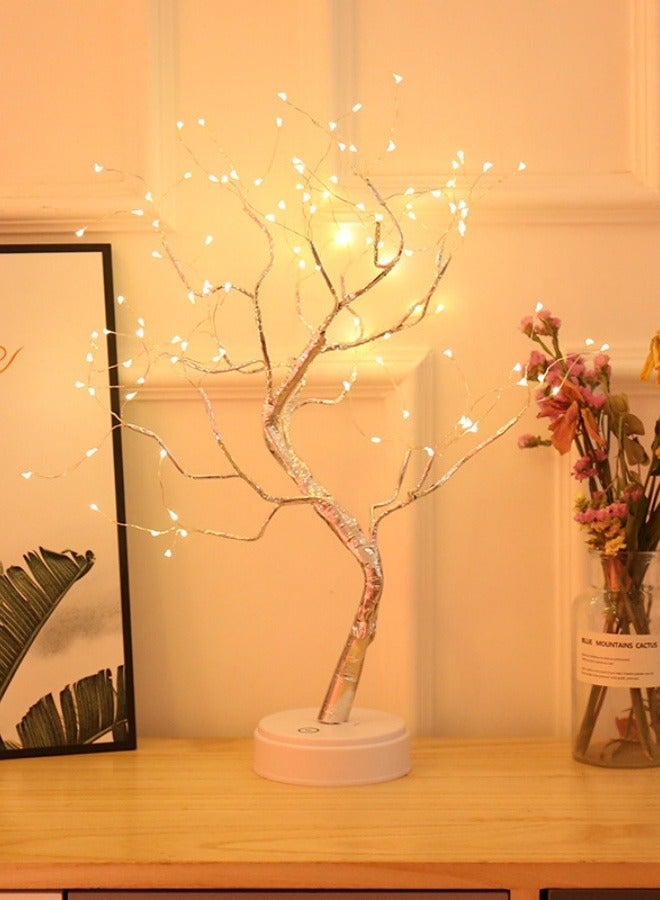 FPC 108 LED Warm White Copper Wire Tree Branch Night Light USB Powered Desk Lamp with Touch Switch for Home Bedroom Decoration Tabletop Bonsai Artificial Tree  - Image 4