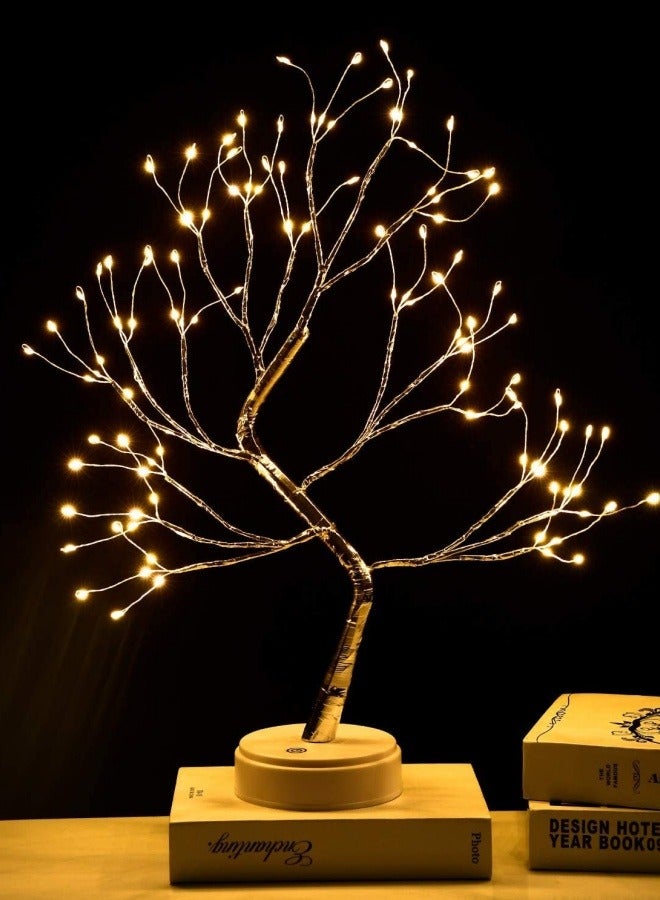 FPC 108 LED Warm White Copper Wire Tree Branch Night Light USB Powered Desk Lamp with Touch Switch for Home Bedroom Decoration Tabletop Bonsai Artificial Tree  - Image 3