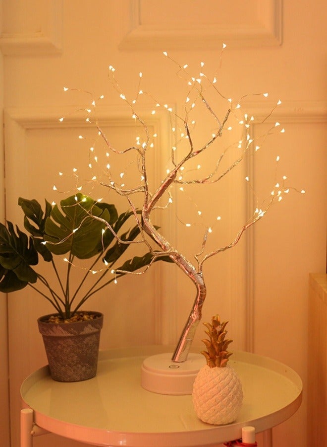 FPC 108 LED Warm White Copper Wire Tree Branch Night Light USB Powered Desk Lamp with Touch Switch for Home Bedroom Decoration Tabletop Bonsai Artificial Tree  - Image 1