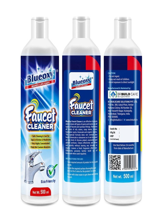 BLUEOXY Faucet Cleaner Liquid | Hard Water Stain Remover for Tap & Kitchen | Limescale Remover | Shower Cleaner | Water Spot Cleaner | SS Fittings Cleaner | Ecological Formulation | 500 ML | QTY 1 - Image 5