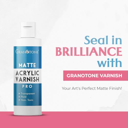 GRANOTONE Clear Coat Acrylic Matte Finish Varnish 6.76 fl oz Non Yellowing Non Toxic Anti Crazing 200 ML for Pro Artists Hobby Painters and Kids Made in India - Image 2