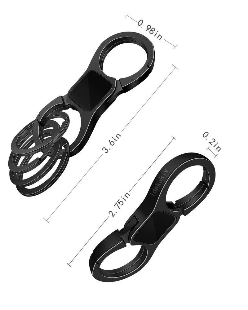 Idakekiy Key Chain Quick Release Spring with 4 Key Rings Heavy Duty Car Keychain Organizer for Men and Women - Image 3