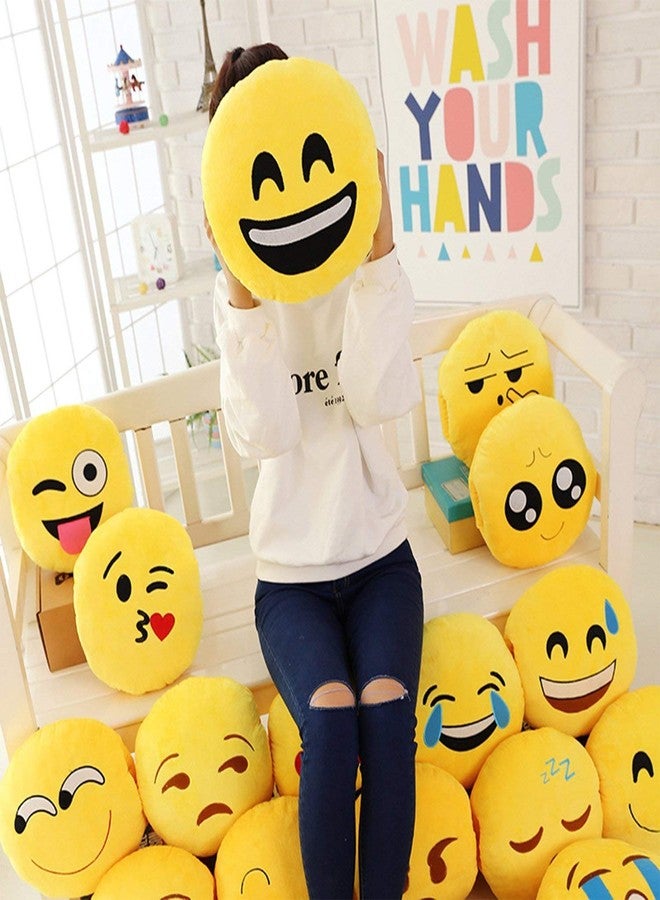 Naturex Smiley Emoji Plush Pillow Cushion in Yellow Colour Best Gift for Kids, Boyfriend, Girlfriend, Friends Wink Plush Pillow, Single Piece, 14 X 14 Inch 36 x 36 cm (Yellow) 1 Piece - Image 4