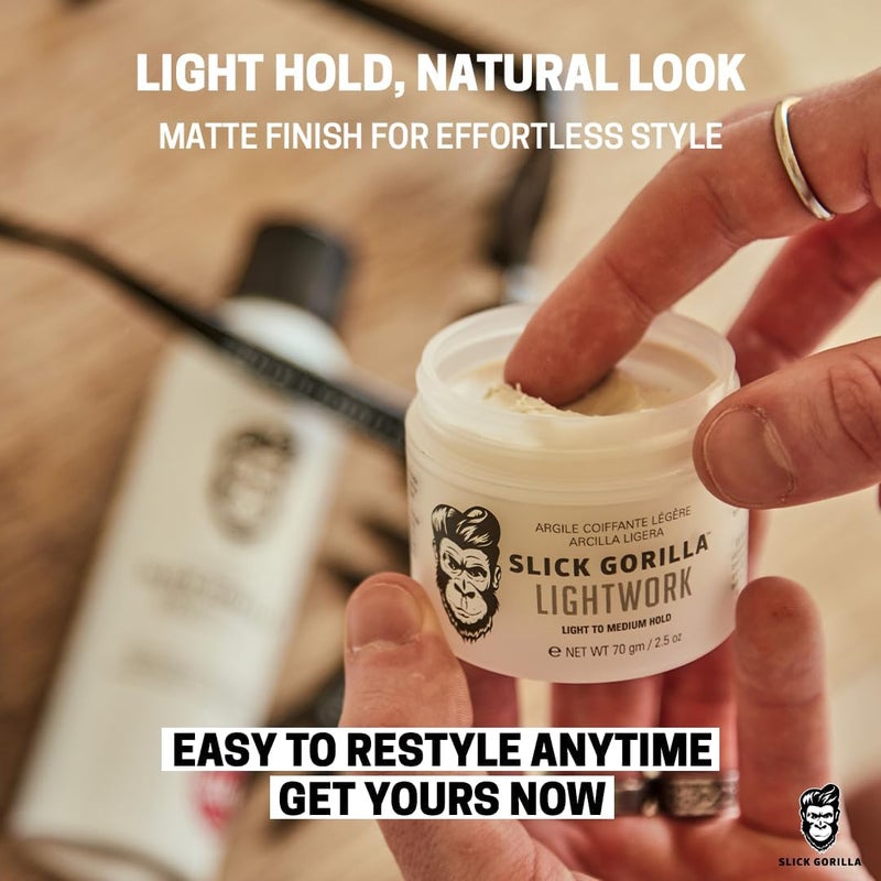 Slick Gorilla Lightwork Hair Styling Clay 2.5 oz - Image 4