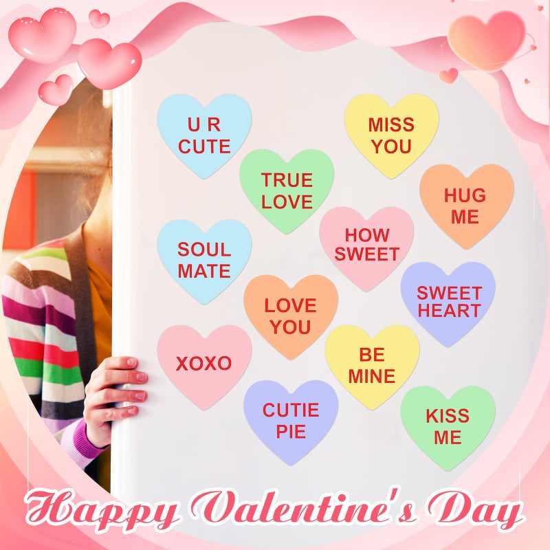 LEIFIDE 12 Pcs Valentine's Day Car Magnets XOXO Sweet Heart Be Mine Magnetic Decals Garage Cruise Door Decorations Fridge Stickers for Valentine's Day Wedding Christmas Home Office Locker Supplies - Image 4