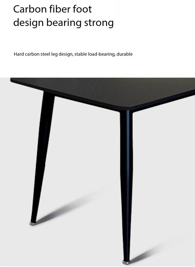 Raffine 1-Piece Modern Round Edge Design Kitchen Table with Stone Top and Steel Legs Slate Dinning Table for Living Room Dinning Room Home and Offices 120x70x75 cm  - Image 4