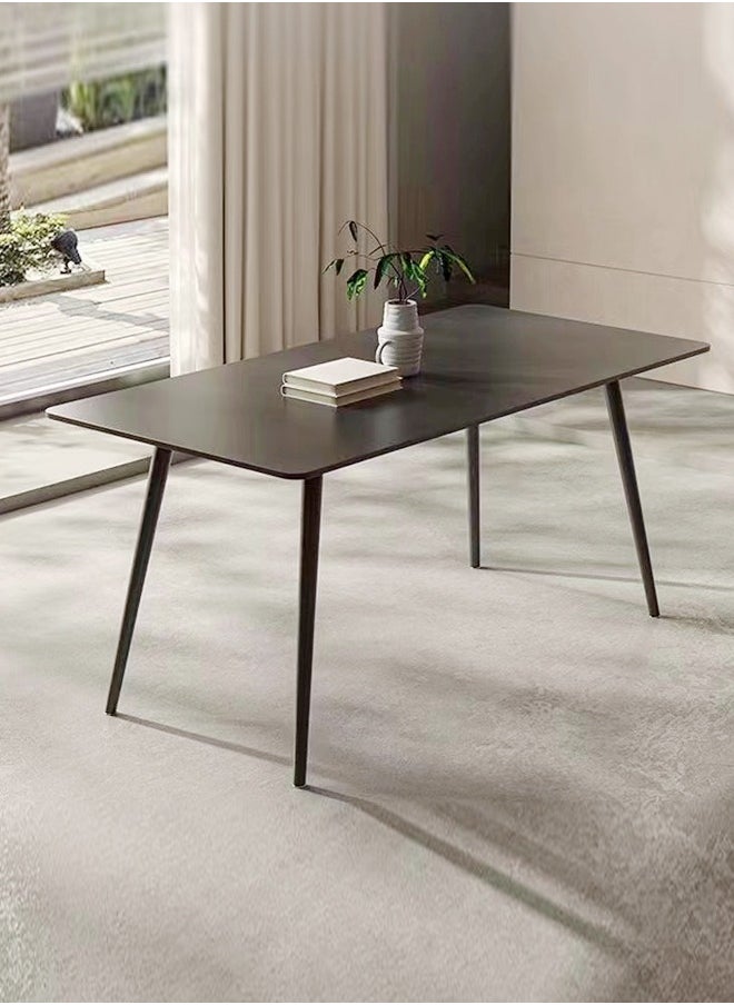 Raffine 1-Piece Modern Round Edge Design Kitchen Table with Stone Top and Steel Legs Slate Dinning Table for Living Room Dinning Room Home and Offices 120x70x75 cm  - Image 1