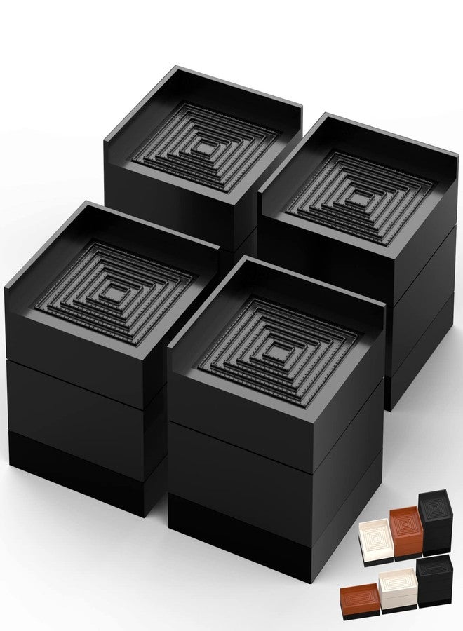 Tclouda Furniture Risers, Tclouda Bed/Sofa/Desk/Table/Chair Leg/Fridge Lifts to 1.5, 3 and 4 in, Rectangle Adjustable Risers Blocks for Extenders, Heavy Duty Supports Up to 1300 Lbs, 3 in-Black-Square - Image 1