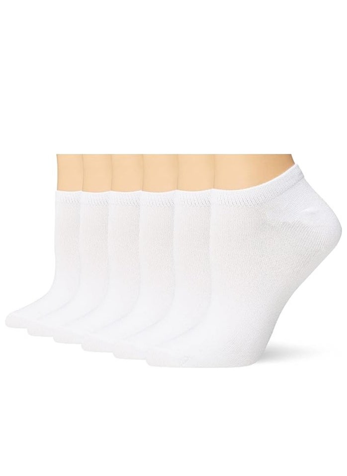 Be-Queen - 6 Pairs Women's Short Ankle Athletic Socks Cotton Spandex Sport Sock for Ladies free size EU 36 to 42 (White 6 Pairs, 6) - Image 1