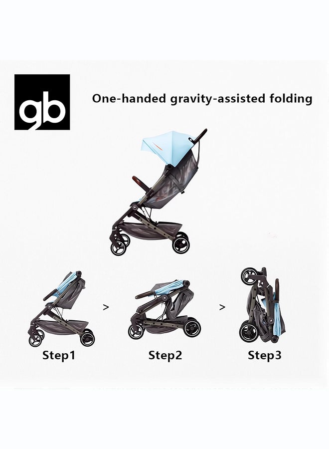GB FLAM Plus Lightweight Easy Fold Compact ToddlerStroller and Baby Stroller for Travel,Yellow - Image 3