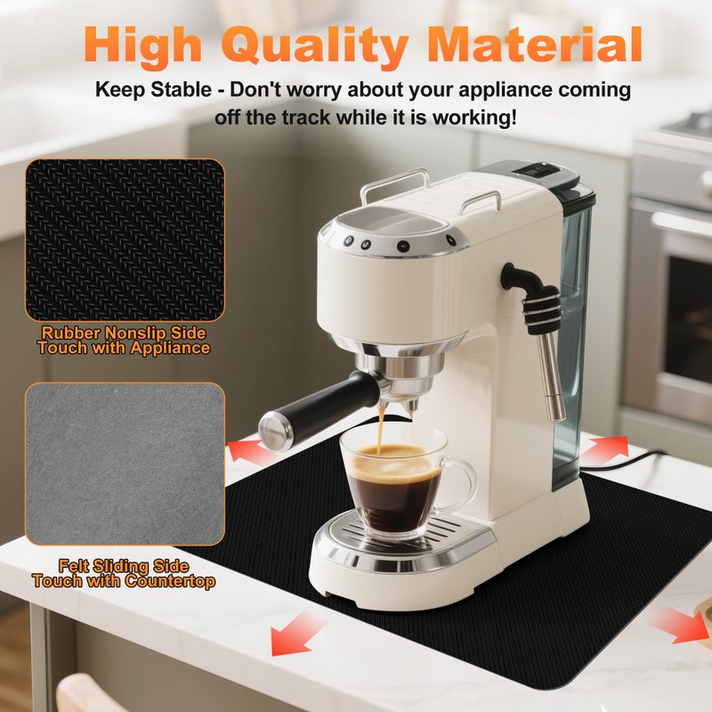 KIDOT 14" x 10" Small Appliance Slider for Countertop, Sliding Tray for Kitchen Appliances, 360Â° Rotating Sliding Pad for Coffee Maker, Heat Resistant Mat Cut to Fit Stand Mixer, Air Fryer, Microwave - Image 4