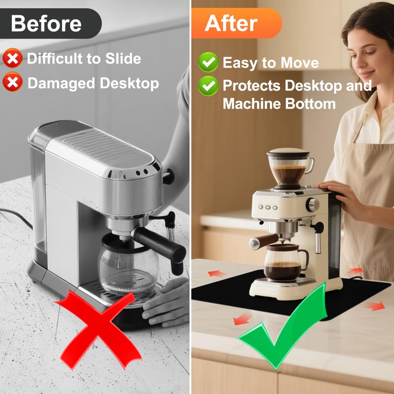KIDOT 14" x 10" Small Appliance Slider for Countertop, Sliding Tray for Kitchen Appliances, 360Â° Rotating Sliding Pad for Coffee Maker, Heat Resistant Mat Cut to Fit Stand Mixer, Air Fryer, Microwave - Image 2