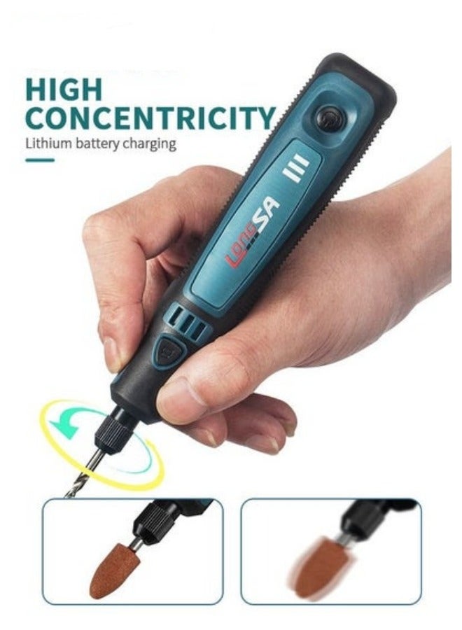 MIXDE Electric Grinder Set,15  Piece Multi-functional Mini Electric Drill Gun Rotary Tool,3 Speed ​​Adjustment,Rotary Tool Cordless Kit For Wood Grinding - Image 4