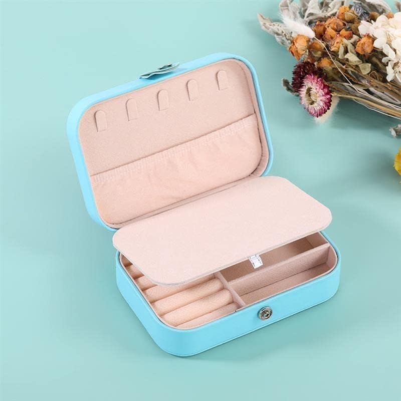 YouBella Jewellery Organisers Gifts MultiLayer PU Leather Portable Home Jwell organizer Storage Box Case with Dividers Container for Rings, Earrings, Necklace for girls and women (Blue) - Image 3
