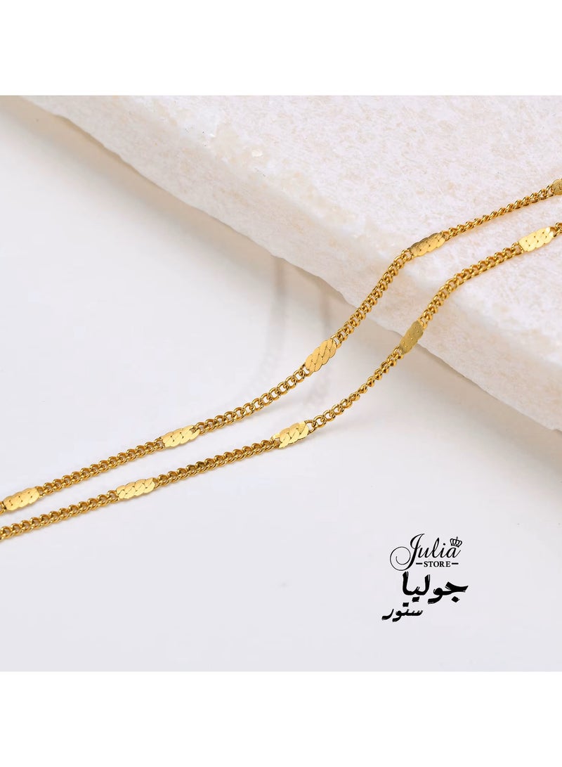 Julia Store Simple Gold Stainless Steel 8K Gold Plated Bracelet for Women Adjustable Thin Chain Handmade Simple Jewelry Gifts Unique Design Delicate for Women - Image 5