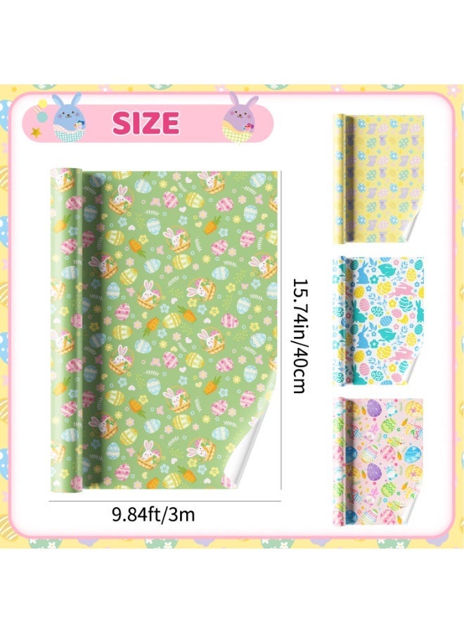Easter Wrapping Paper, 4pcs Easter Gift Wrapping Paper Easter Bunny Gift Wrapping Paper Easter Wrapping Paper Sheets for Easter Party Decorations Easter Day Decorations - view 2