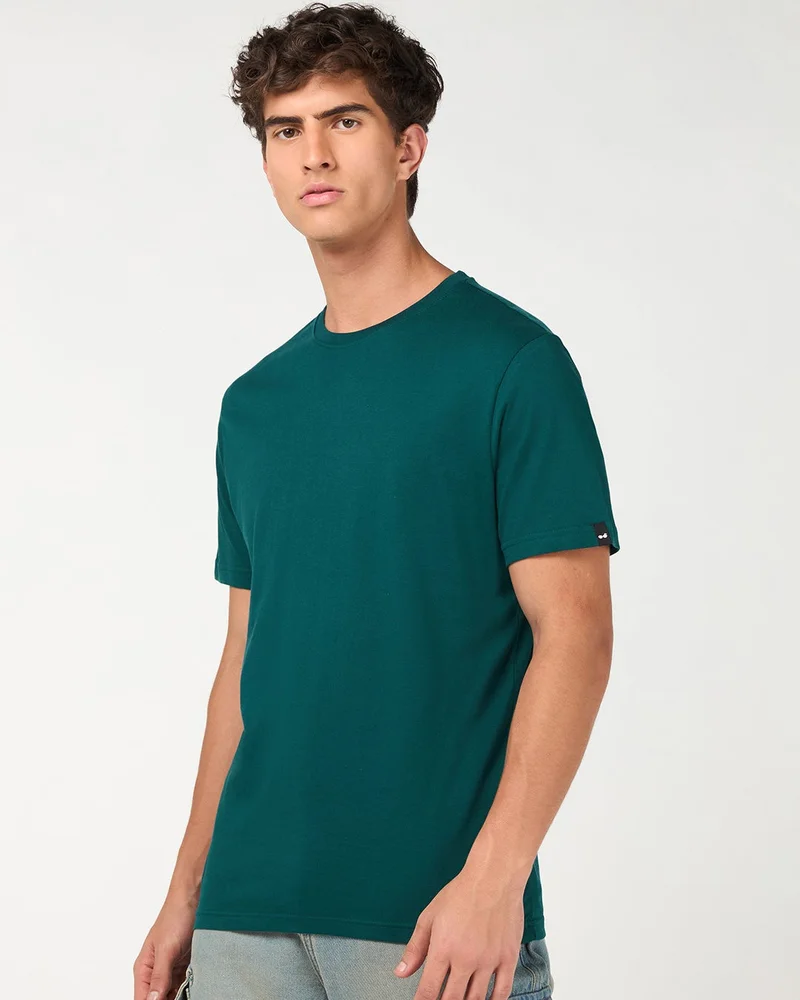 bewakoof Men's Dark Sea Green T-shirt